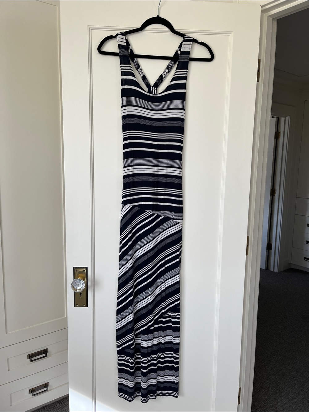 Striped Navy & White Maxi Dress